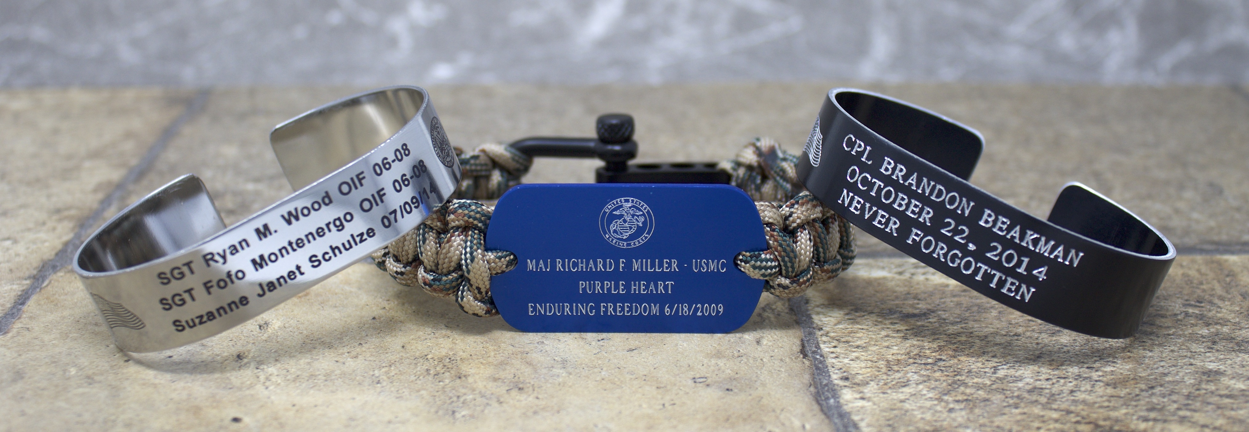 Military shop bracelets custom