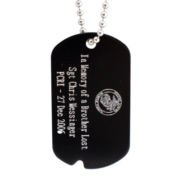 Military Dog Tag Necklace - Black Aluminum Engraved – My Custom ID™