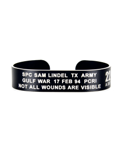 Colored Aluminum Custom 22 A Day Cuff Bracelet with White Letters