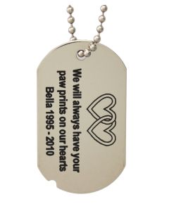 Black Lettering Stainless Steel Custom Pet Dog Tag