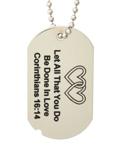 Black Lettering Stainless Steel Custom Prayer Dog Tag