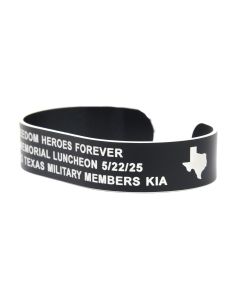 Colored Aluminum Large Quantity Cuff Bracelet with White Letters