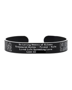 Colored Aluminum Custom Health Cuff Bracelet with Recessed Letters