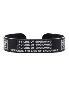 Colored Aluminum Custom WW 2 Cuff Bracelet with White Letters