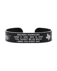 Colored Aluminum Custom Friend or Family Cuff Bracelet with White Letters
