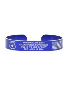 Colored Aluminum Custom First Responder Cuff Bracelet with White Letters