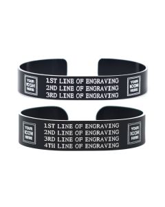 Colored Aluminum Custom Cuff Bracelet with Recessed Letters