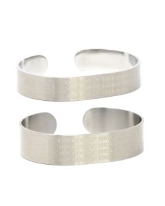 Stainless-Steel Custom 22 A Day Cuff Bracelet with Recessed Letters