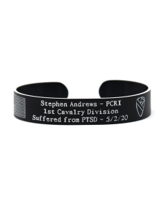 Colored Aluminum Custom 22 A Day Cuff Bracelet with Recessed Letters