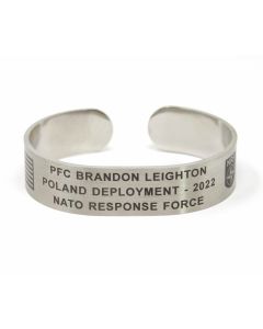 Stainless Steel Custom Deployment Bracelet with Black Letters