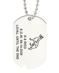 Black Lettering Stainless Steel Custom Pet Dog Tag