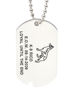 Black Lettering Stainless Steel Custom First Responder Dog Tag