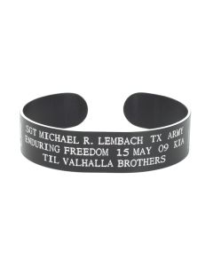 Colored Aluminum Custom Military Cuff Bracelet with Recessed Letters