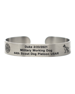 Stainless-Steel Custom Pet Cuff Bracelet with Black Letters