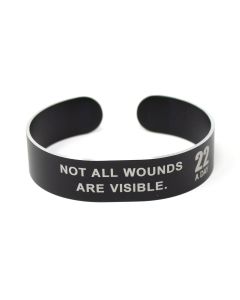 Colored Aluminum Not All Wounds are Visible Cuff Bracelet with White Letters