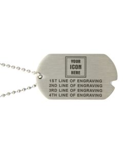 Stainless-Steel Custom Dog Tag with Black Letters