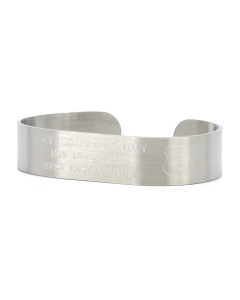 Custom Memorial Bracelet Stainless Steel Cuff Recessed Engraving