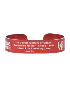 Colored Aluminum Custom Health Cuff Bracelet with White Letters