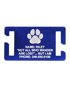  Colored Aluminum Custom Pet or MWD Gear Tag with White Letters