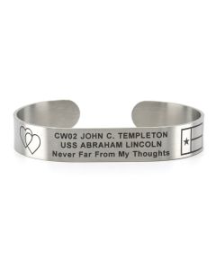 Stainless Steel Custom Deployment Bracelet with Black Letters
