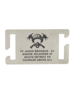 Stainless-Steel Custom First Responder Gear Tag with Black Letters