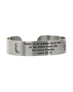 Stainless-Steel Custom Inspirational Cuff Bracelet with Black Letters