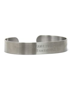 Stainless-Steel Custom Inspirational Cuff Bracelet with Recessed Letters
