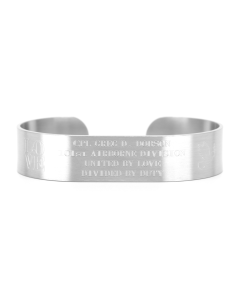 Custom Memorial Bracelet Stainless Steel Cuff Recessed Engraving