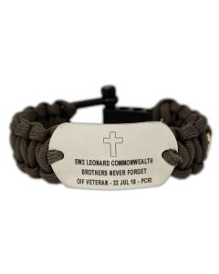 Stainless-Steel 22 A Day Paracord Bracelet with Black Letters