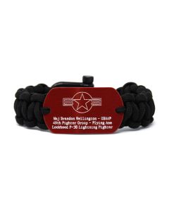 Colored Aluminum Custom WW 2 Paracord Bracelet with Recessed Letters