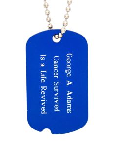 Colored Aluminum Custom Cancer Dog Tag