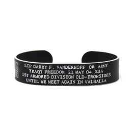 Colored Aluminum Cuff Bracelet with Recessed Letters