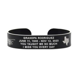 Colored Aluminum Custom Friend or Family Cuff Bracelet with White Letters