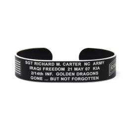 Colored Aluminum Cuff Bracelet with White Letters