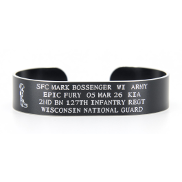 Colored Aluminum Cuff Bracelet with Recessed Letters