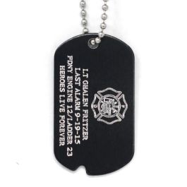 Colored Aluminum Custom First Responder Dog Tag with Recessed Letters