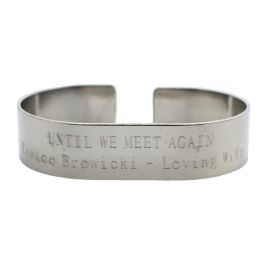 Stainless-Steel Custom Friend or Family Cuff Bracelet with Recessed Letters