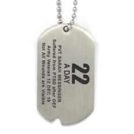 Stainless-Steel Custom Suicide Dog Tag with Black Letters