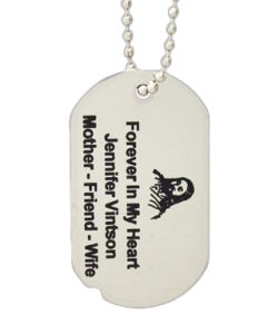 Black Lettering Stainless Steel Custom Friend or Family Dog Tag