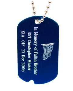 Colored Aluminum Custom Military Dog Tag