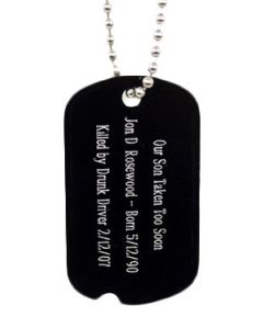 Colored Aluminum Custom Infant or Child Dog Tag with Recessed Letters