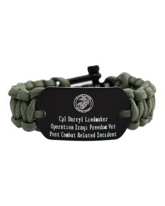 Colored Aluminum Paracord Custom Suicide Bracelet with Recessed Letters