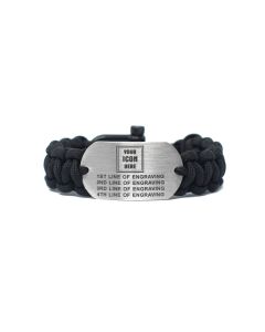 Stainless Steel Custom Child Memorial Paracord Bracelet with Black Letters