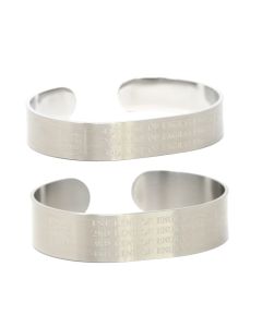 Custom Memorial Bracelet Stainless Steel Cuff Recessed Engraving
