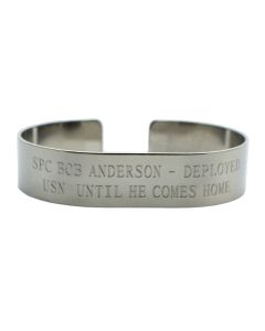  Stainless-Steel Custom Deployment Cuff Bracelet with Recessed Letters
