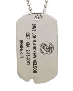 Stainless-Steel Custom Dog Tag with Black Letters
