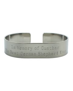 Stainless-Steel Custom Pet Cuff Bracelet with Recessed Letters