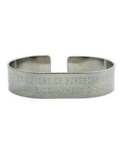 Stainless-Steel Custom First Responder Cuff Bracelet with Recessed Letters