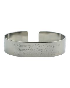 Stainless-Steel Custom Infant or Child Cuff Bracelet with Recessed Letters