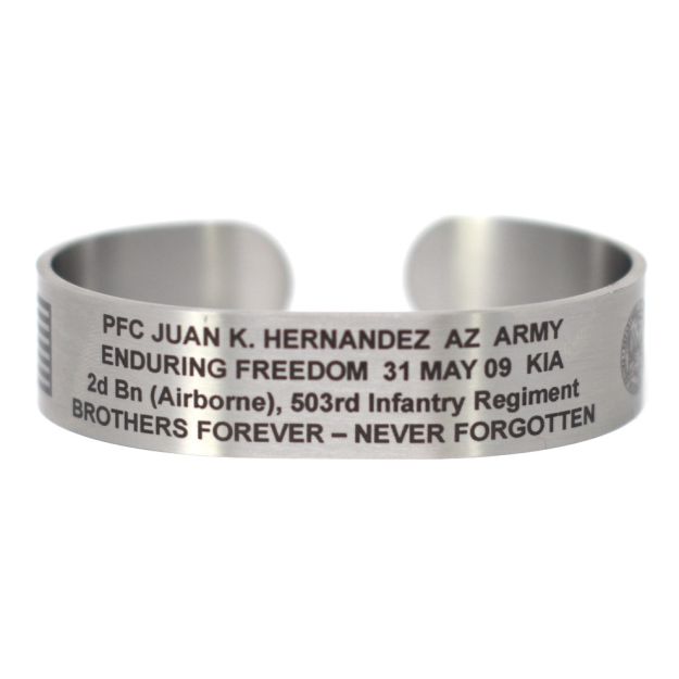 Order Black Lettering Stainless Steel Custom Military Bracelet 